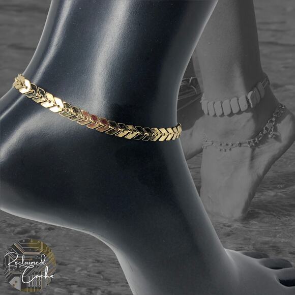 Gold Arrow Link Anklet - Picture 1 of 4
